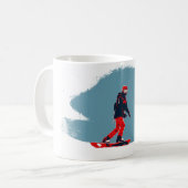 Ich träume vom Snowboarden - Snowboarder Kaffeetasse (Vorderseite Links)