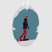 Ich träume vom Snowboarden - Snowboarder Ornament (Vorderseite)