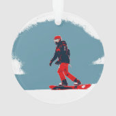 Ich träume vom Snowboarden - Snowboarder Ornament (Rückseite)