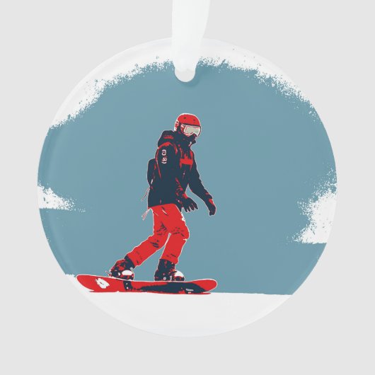 Ich träume vom Snowboarden - Snowboarder Ornament (Vorderseite)