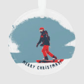 Ich träume vom Snowboarden - Snowboarder Ornament (Rückseite)