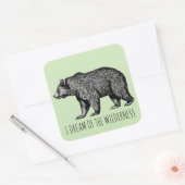 Ich träume vom wilden Walking Bären Quadratischer Aufkleber (Umschlag)