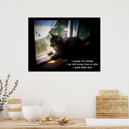 Ich träume von außen Haiku Poster (Küche)