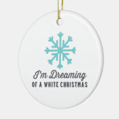 Ich träume von einem Blau des weißes Weihnachten| Keramik Ornament (Links)