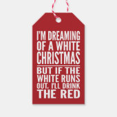 Ich träume von einem Chrismtas aus Weiß oder Rot Geschenkanhänger (Vorderseite)