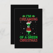 Ich träume von einem grünen Weihnachtsdesign Einladung (Vorne/Hinten)