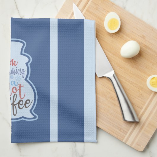 Ich träume von einem heißen Kaffee Geschirrtuch (Viertel Falte)