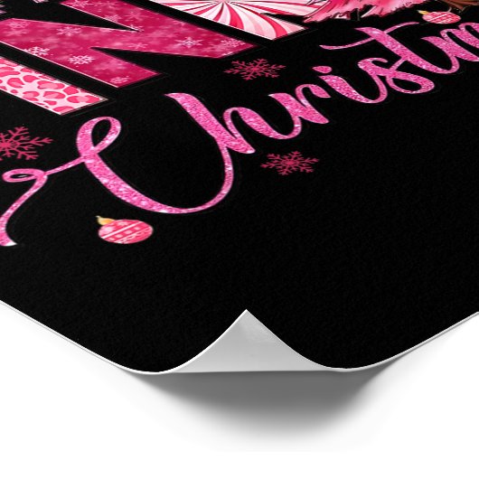 Ich träume von einem rosa Weihnachten Funny Pink C Poster (Ecke)