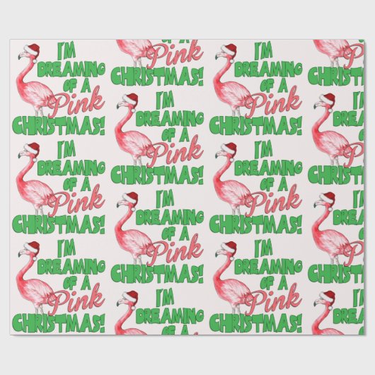 Ich träume von einem rosa Weihnachten Geschenkpapier (Flach)