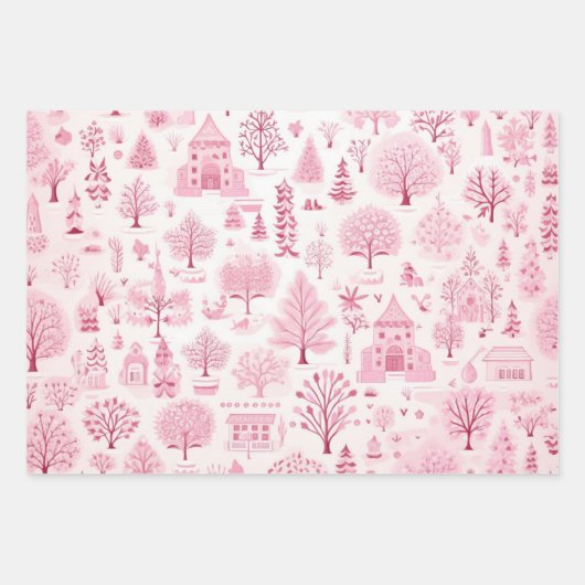 Ich träume von einem rosa Weihnachten Geschenkpapier Set (Vorderseite 2)