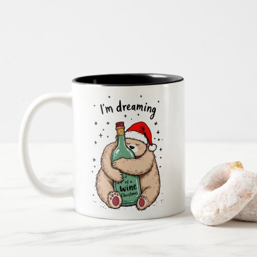 Ich träume von einem Weihnachtsfest Zweifarbige Tasse (Mit Donut)