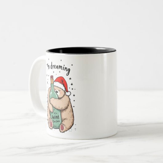 Ich träume von einem Weihnachtsfest Zweifarbige Tasse (Vorderseite Links)