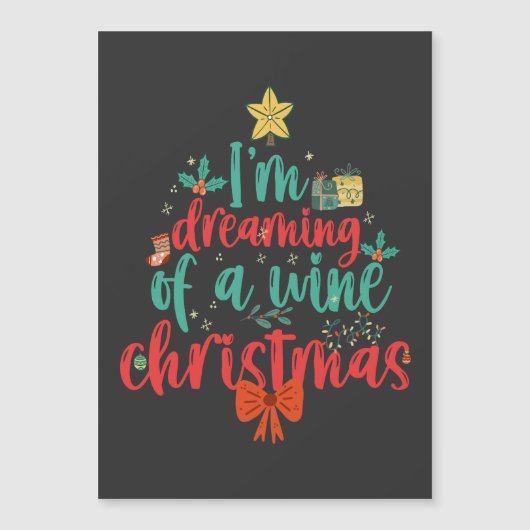 Ich träume von einem weinreichen Weihnachtsbaum Magneteinladung (Vorderseite)