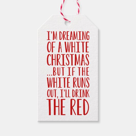 Ich träume von einem weißen Weihnachtsfest Geschenkanhänger (Vorderseite)