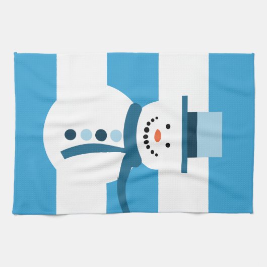 Ich träume von einem weißen Winterschneemann Geschirrtuch (Horizontal)