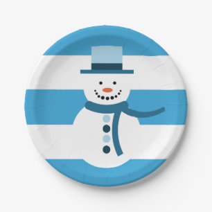 Ich träume von einem weißen Winterschneemann Pappteller