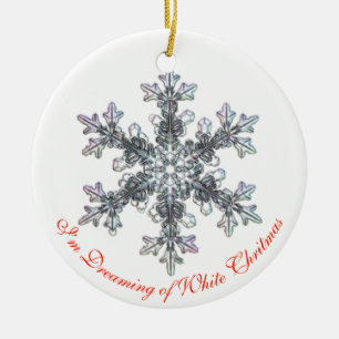 Ich träume von einer weißen Weihnachtsschneeflocke Keramik Ornament