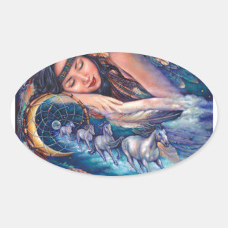 ich träume von Pferden Ovaler Aufkleber