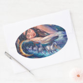 ich träume von Pferden Ovaler Aufkleber (Umschlag)