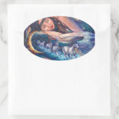 ich träume von Pferden Ovaler Aufkleber (Tasche)