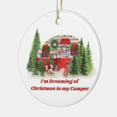 Ich träume von Weihnachten in meinem Camper auf ei Keramik Ornament (Links)
