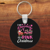 Ich träume von Weihnachten mit NK Santa Flamingos  Schlüsselanhänger (Vorderseite)