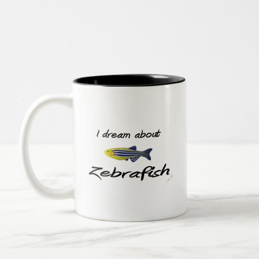 Ich träume von Zebrafisch Zweifarbige Tasse (Links)