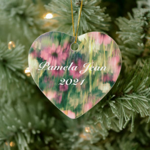 Ich träumte von rosa Kegelblumen Keramik Ornament