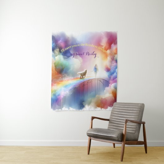 Ich treffe dich auf der Rainbow Bridge Wandteppich (Beispiel)