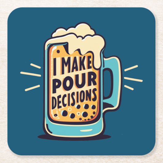 Ich treffe Entscheidungen besser Rechteckiger Pappuntersetzer (Vorderseite)