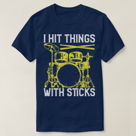 Ich treffe Hits mit Sticks Drum Funny Drummer T-Shirt (Design vorne)