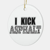 Ich trete Asphalt Keramikornament (Links)