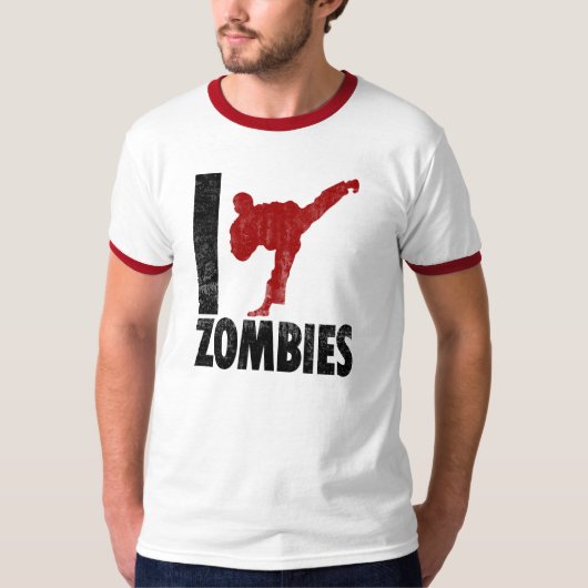 Ich trete Zombies T-Shirt (Vorderseite)