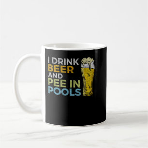 Ich trinke Bier und Pisse in Pools Funny Grunge Vi Kaffeetasse