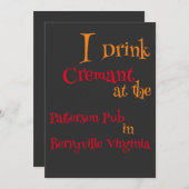 Ich trinke Cremant im Patterson Pub Einladung (Vorne/Hinten)