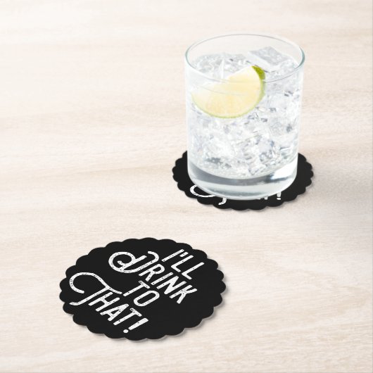 Ich trinke das. | Schwarzes und Weißes Party Untersetzer (Vor Ort)