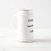 ICH TRINKE deshalb MICH BIN Bierglas (Vorderseite Links)
