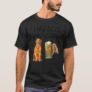 Ich trinke gerne Bier und Hunde Golden Retriever. T-Shirt