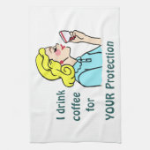 Ich trinke Kaffee Geschirrtuch (Vertikal)