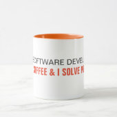 Ich trinke Kaffee und löse Probleme - Entwickler Tasse (Zentrum)