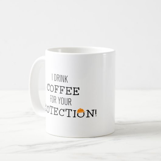 Ich trinke Kaffee zu deinem Schutz Kaffeetasse (Vorderseite Links)