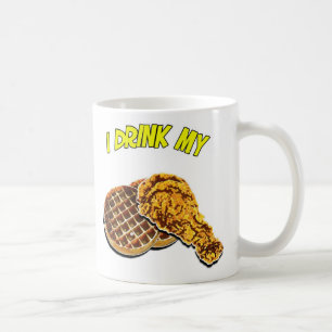 Ich trinke mein Huhn-'n-Waffeln Kaffeetasse