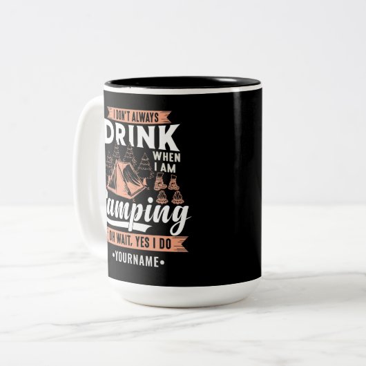 Ich trinke nicht immer, wenn ich Camping bin Zweifarbige Tasse (Vorderseite Links)