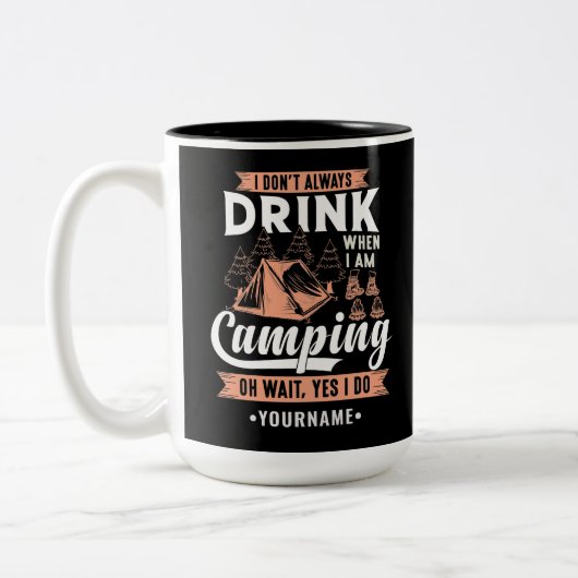 Ich trinke nicht immer, wenn ich Camping bin Zweifarbige Tasse (Links)