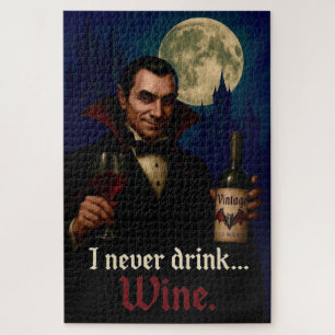 „Ich trinke nie … Wein“ Vampir-Horror-Humor  Puzzle