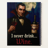"Ich trinke nie.. Wein" Vampire Horror Spaß Planer (Rückseite)