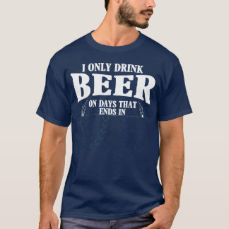 Ich trinke nur Bier 70er Retro T-Shirt