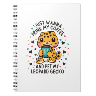 Ich trinke nur Kaffee und Haustiere meinen Leopard Notizblock