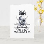 Ich trinke Rum Pirate Skull Funny Costume Karte (Gelbe Blume)