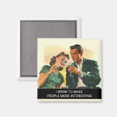 Ich trinke Sarcasm Funny Retro 50er Sprichwort Magnet (Vorderseite/Rückseite)